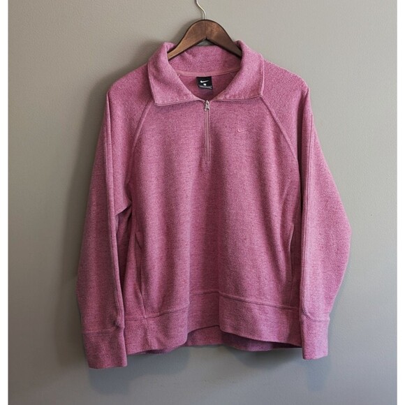 Nike Tops - Nike Size Large L 1/4 Zip Pullover Sweatshirt Womens Red Training Long Sleeve